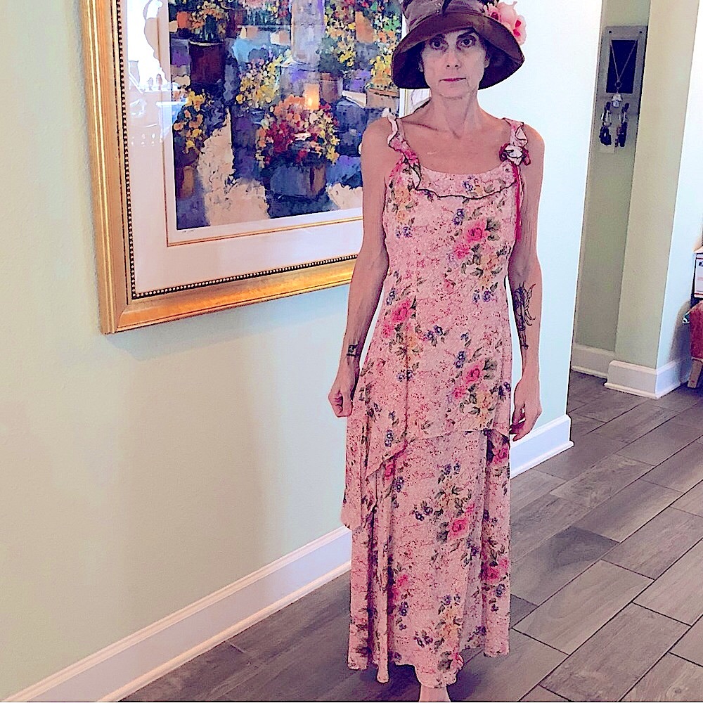 Nataya gorgeous vintage style Layered pink Floral dress Perfect for any …